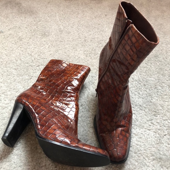 faux alligator boots